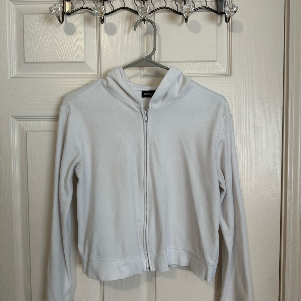 White Zip-Up Hoodie - Classic Lightweight